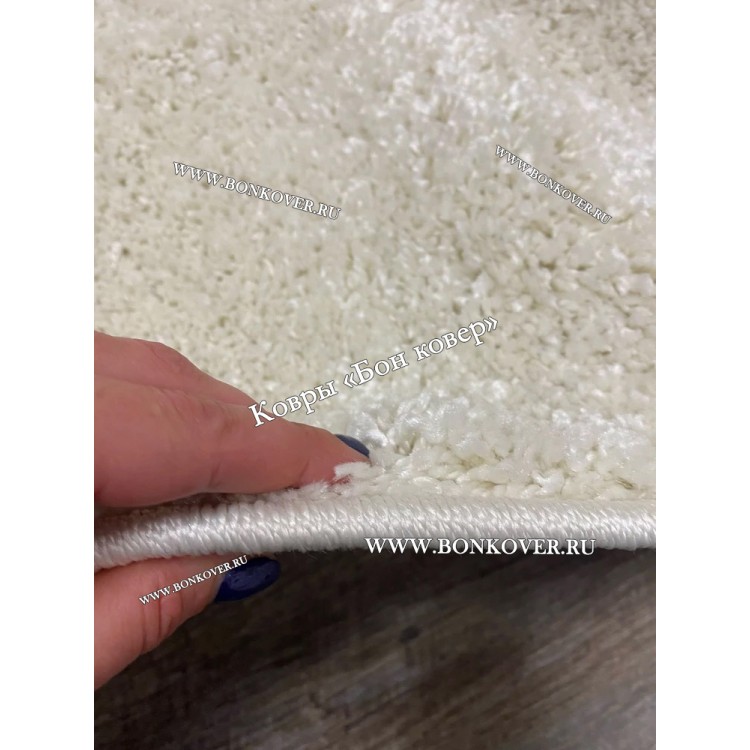 Длинноворсный Ковер Шагги Белый Овальный