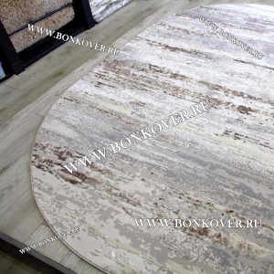 Ковер Турция Современный Дизайн 25 Серый с Коричневым Овал