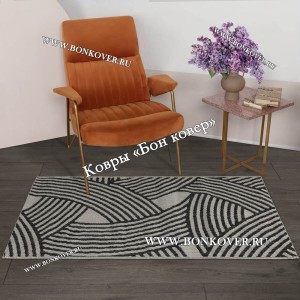 Безворсовый ковер дизайн 130 серый