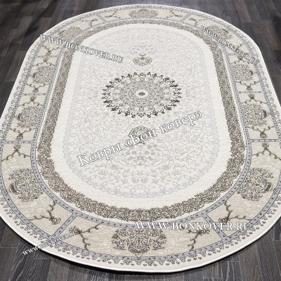 Турецкий Ковер Для гостиной New 2 дизайн 85 Бежевый Овал