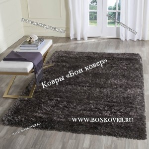 Длинноворсный ковер для гостиной 01 Графитовый Темно-коричневый