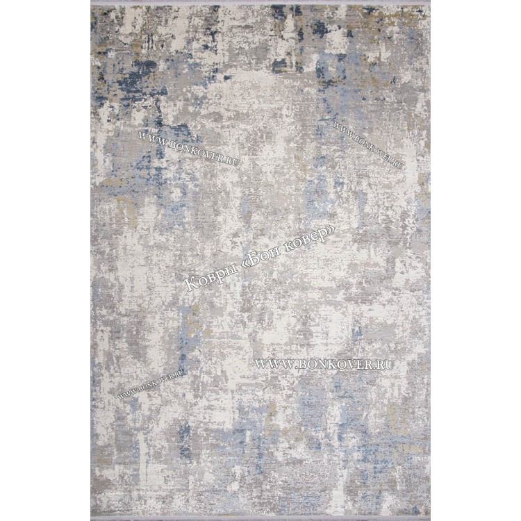 Премиальный Ковер из Артшелка Дизайн 53 Серый с синим